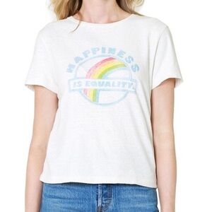 Re/Done Classic Tee Equality Vintage White Size Small